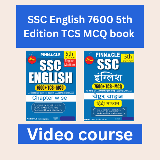 SSC English 7600 5th Edition TCS MCQs chapter wise book video course